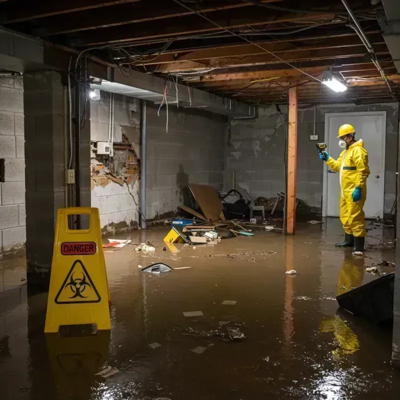 Flooded Basement Electrical Hazard in Big Bear Lake, CA Property